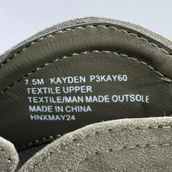 Joie Kayden Ankle Booties Women's Size 7.5 M Faux Suede Vegan Olive Chunky Heel - Picture 9 of 9